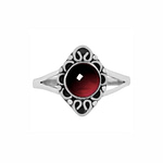 Giana Garnet Silver Ring