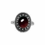 Nathalia Vintage Garnet Silver Ring