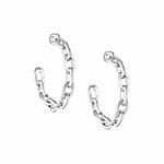 Bold Chain Sterling Silver Hoop Earrings