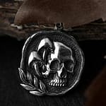 Recycled Memento Mori Silver Skull Necklace