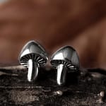 Recycled Silver Mushroom Earrings Studs