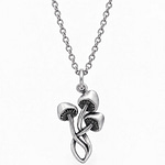 Power of 3 Silver Mushroom Necklace