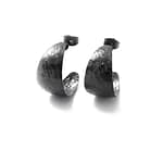 Textured Stainless Steel Hoop Earrings Black