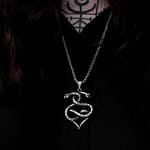 Forever Yours Stainless Steel Entwined Heart Snake Necklace
