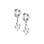 Serpentine Stainless Steel Hoop Snake Earrings