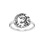 Celestial Duality Sterling Silver Sun And Moon Silver Ring
