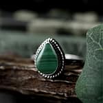 Elara Malachite Silver Ring