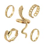 Eves Serpent Stainless Steel Snake Ring Set