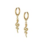 Night Serpent Stainless Steel 18k Gold Snake Hoop Earrings