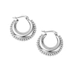 Breanna Beaded Hoops Stainless Steel