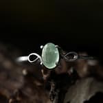 Dione Green Prehnite Silver Stacking Ring