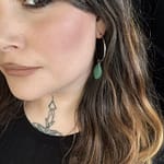Lalya Green Aventurine Leaf Hoop Earrings