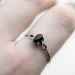 Dione Black Onyx Silver Stacking Ring