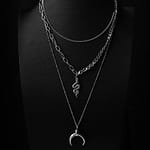 Lunar Serpentine Stainless Steel Stacking Snake Necklace