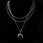 Lunara Stainless Steel Stacking Moon Necklace