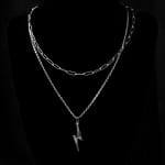 Raiden Stainless Steel Stacking Lightning Necklace