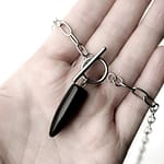 Orla Stainless Steel Obsidian Necklace