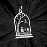 Gothic arch Graveyard View Silver Necklace