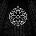 Gothic Cathedral Rose Window Pendant Silver