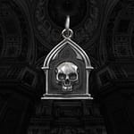 Gothic Style Reliquary Skull Silver Necklace