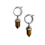 Tiger Eye Crystal Hoops Stainless Steel