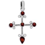 Giselle Garnet Gothic Cross Necklace