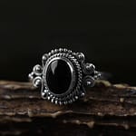 Aditi Black Onyx Ring Silver