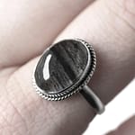 Gaia Black Rutilated Quartz Silver Ring