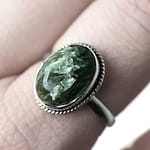 Gaia Green Silver Seraphinite Ring