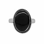 Gaia Women Black Onyx Ring Silver