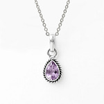 Indra Amethyst Crystal Sterling Silver Necklace