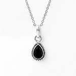 Indra Onyx Crystal Sterling Silver Necklace