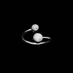 Aphrodite Adjustable Pearl Ring Silver