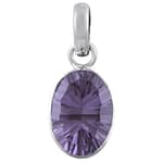 Ivy Large Oval Silver Amethyst Necklace
