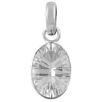 Ivy Large Oval Silver Clear Quartz Necklace