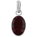 Ivy Large Oval Silver Garnet Necklace