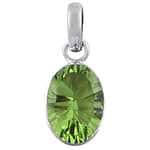 Ivy Large Oval Silver Peridot Necklace