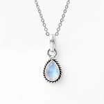Indra Moonstone Crystal Sterling Silver Necklace