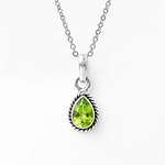 Indra Peridot Crystal Sterling Silver Necklace