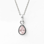 Indra Rose Quartz Crystal Sterling Silver Necklace