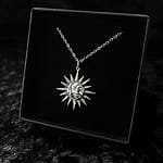 Sterling Silver Moon and Sun Pendant with Faces