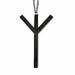 Black Wooden Rune Algiz Necklace