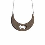 Hagal Crescent Brown Wooden Necklace