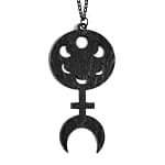 Pagan Priestess Black Wooden Necklace