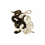 Black & White Snakes Enamel Pin By Glitter Punk