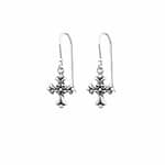 Gothic Cross Silver Earrings