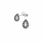 Drop Silver Stud Earrings