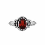 Ganya Garnet Cut Stone Silver Ring