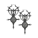 Vegvisir Silver Earrings