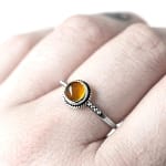 Thyra Amber Ring Silver
